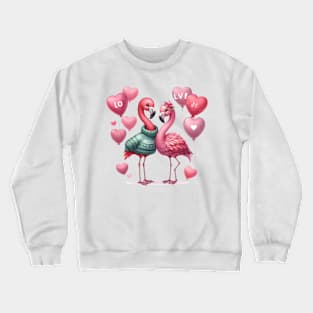 Valentine Love Flamingos Crewneck Sweatshirt
